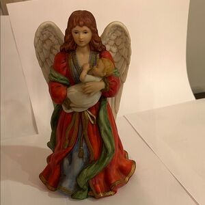 Vintage Homco Collectible Bisque Guardian Angel Holding Baby Figurine Mold #1432